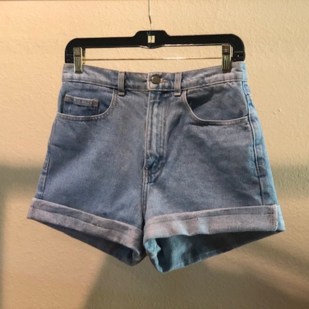 American Apparel High Waisted Jean Shorts